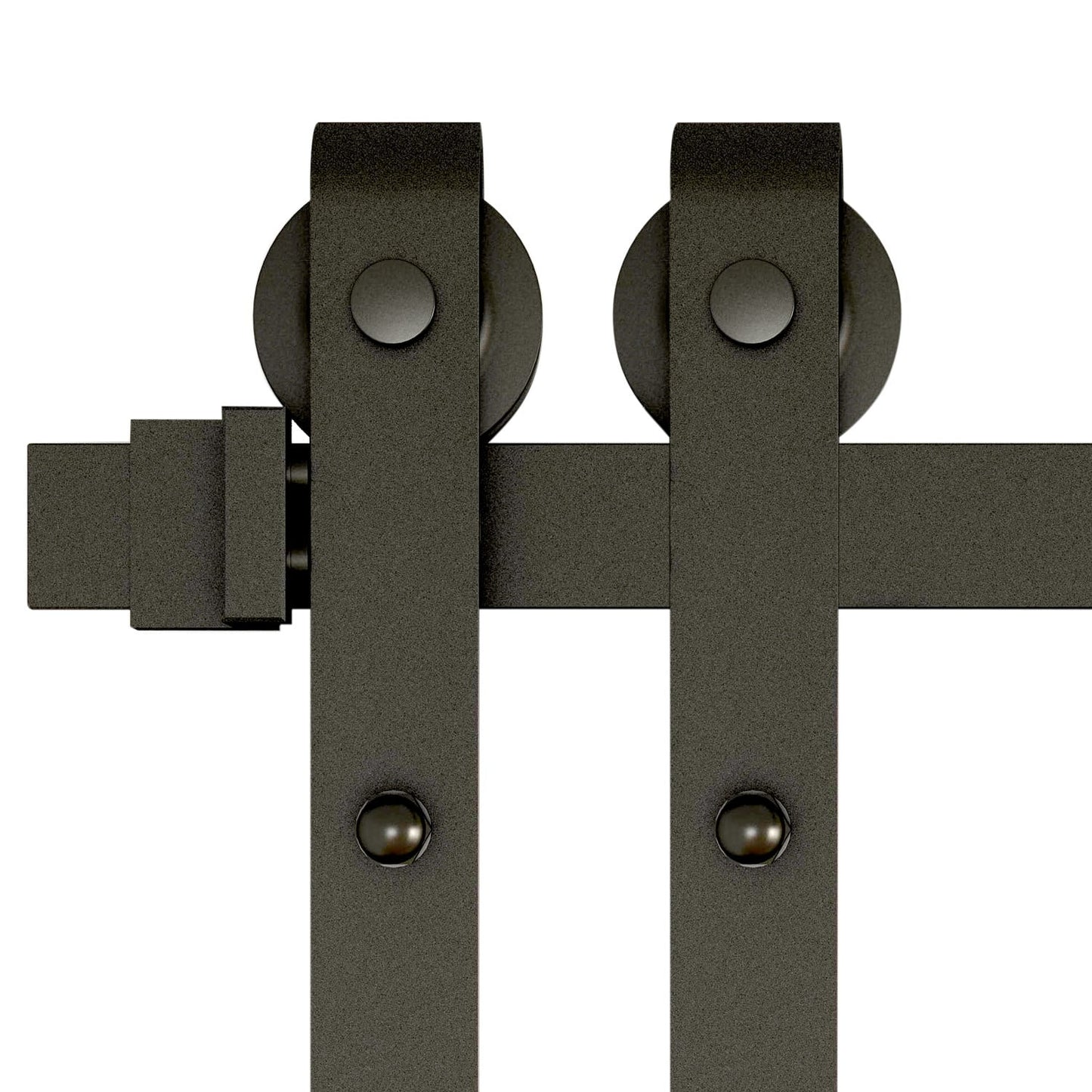 Würth 6ft (72 Inch) Barn Door Hardware Kit, Flat-Tip Design Matte Black Steel, Single-Door, Novelty