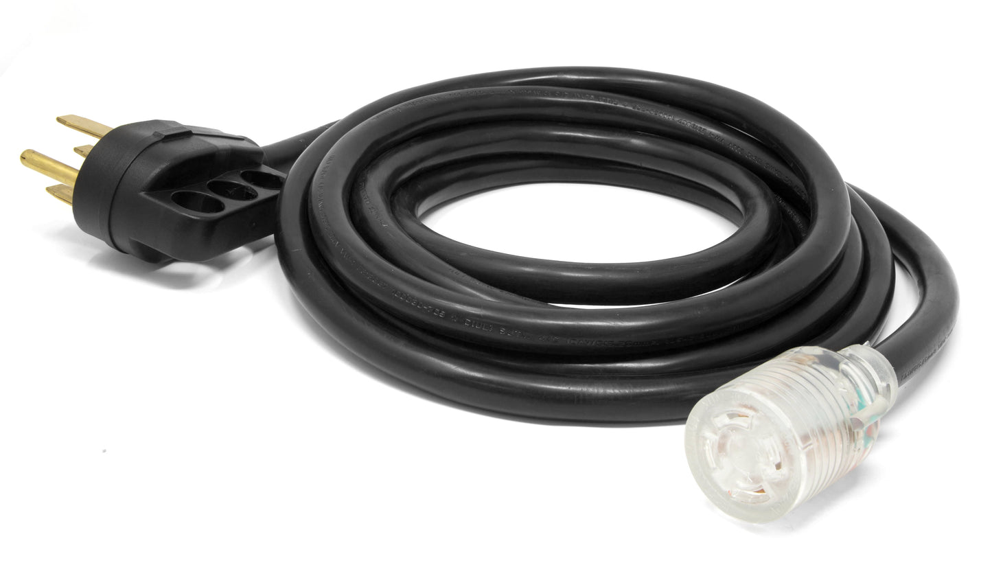 WEN 15 ft. 10-Gauge Transfer-Switch-Ready Generator Adapter Extension Cord with Light-Up Plug (converts 50A 14-50P to 30A L14-30R)