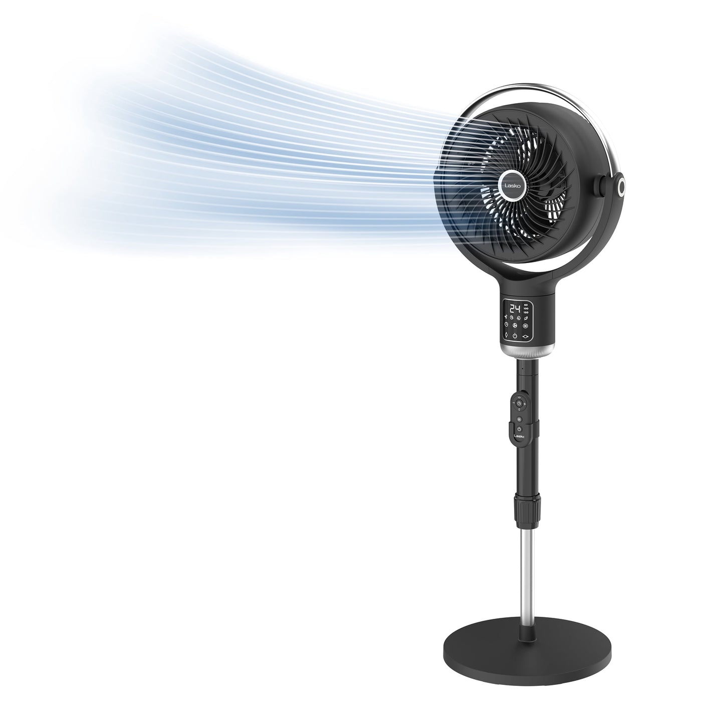 Lasko Whirlwind 7" 24-Speed Dual Oscillation, Remote, Timer, DC Pedestal Fan APDC302