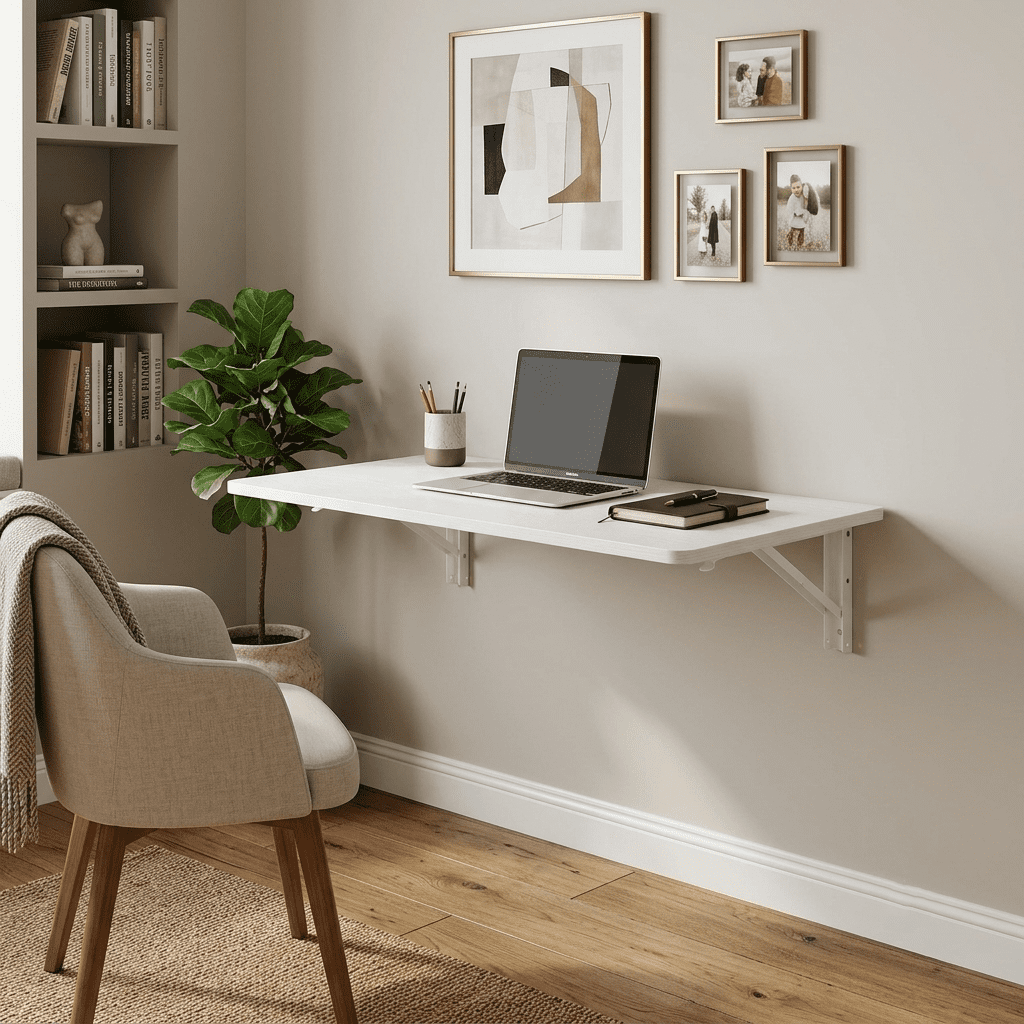 Wall Mounted Folding Table,Floating Desk for Small Spaces,Heavy-Duty Fold Down Wall Desk for Laundry,Kitchen & Dining Room,44.8"W x 22"D