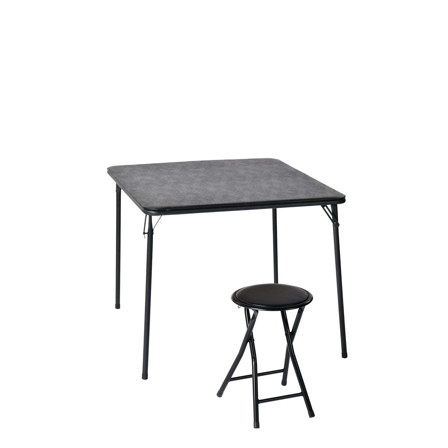 Walnut Finish Folding Table with Steel Frame, Lightweight Portable Foldable Desk, Space-Saving Multi-Purpose Table for Dining Office Indoor Outdoor Use