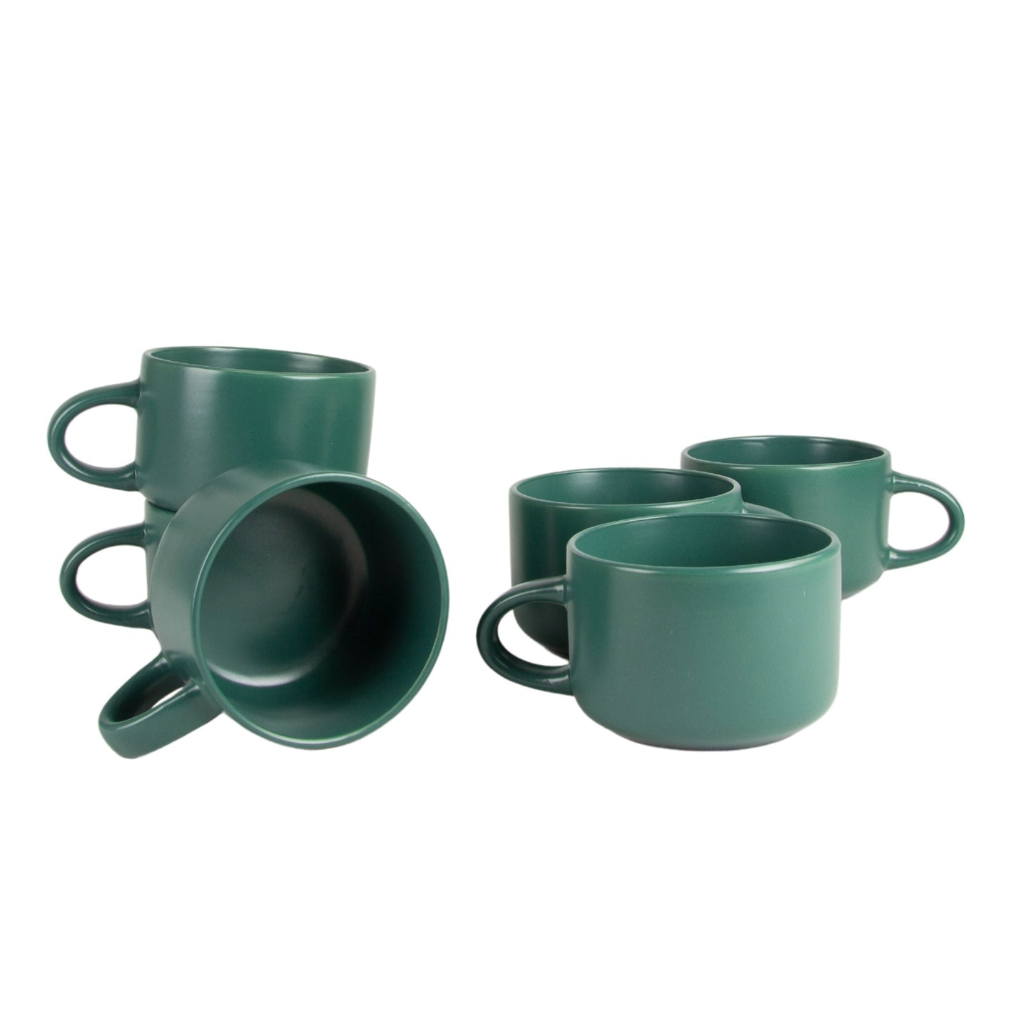 Wazee Matte 4.75" and 22 oz Oversized Mug, Set of 6, White