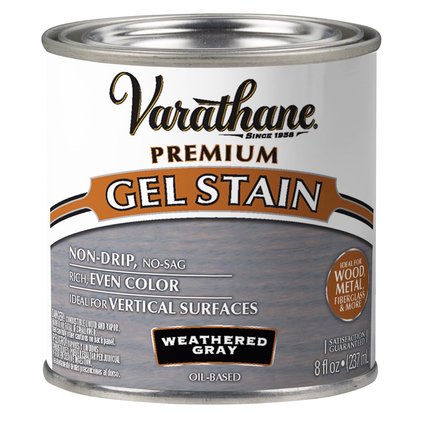 4 Pack, Weathered Gray, Varathane Premium Gel Wood Stain-349562, Half Pint