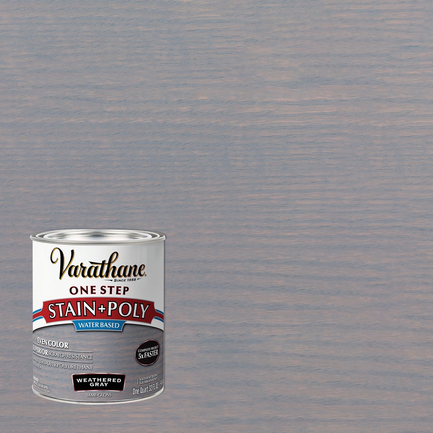 2 Pack, Weathered Gray, Varathane Stain + Polyurethane, Semi-Gloss -333649, Quart