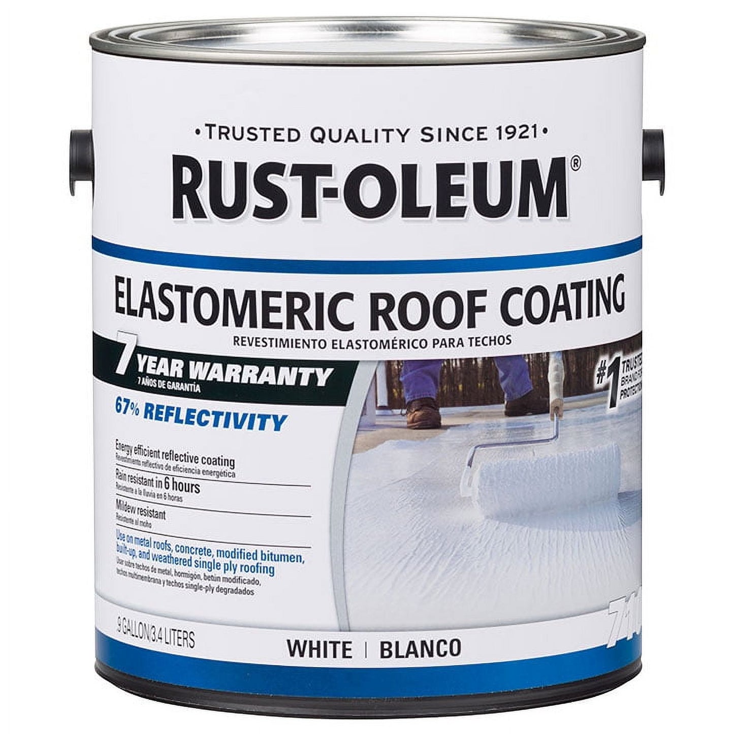 White, Rust-Oleum Elastomeric Roof Coating-301904, 1 gal