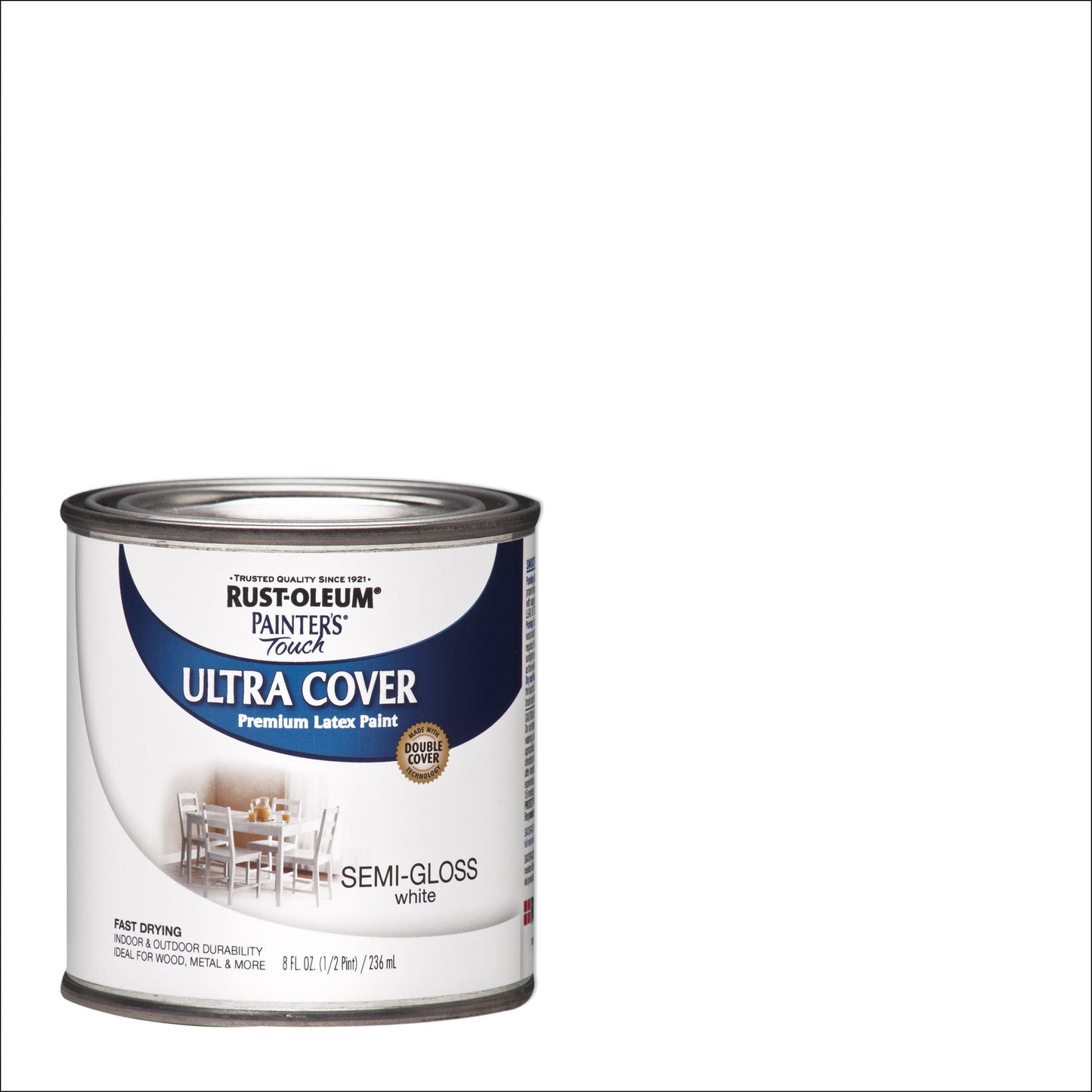 White, Rust-Oleum Painter's Touch Ultra Cover Semi-Gloss, Half Pint, 6 Pack