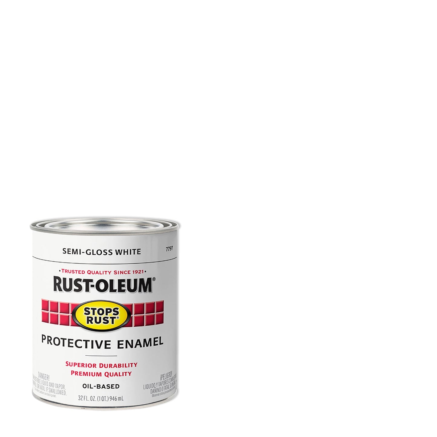2 Pack, White, Rust-Oleum Stops Rust Semi-Gloss Protective Enamel- 7797502, Quart