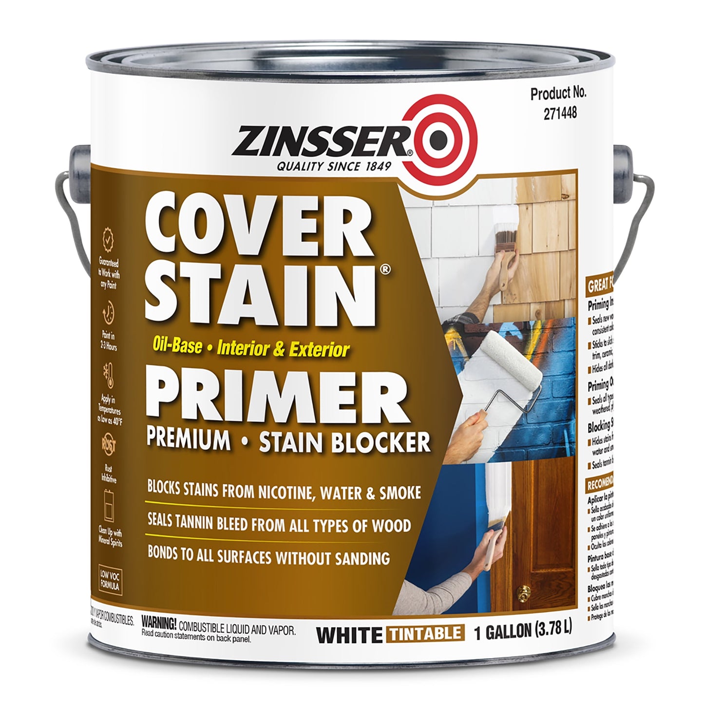 White, Zinsser Cover Stain Classic Oil 100 Primer-271448, 1 gal
