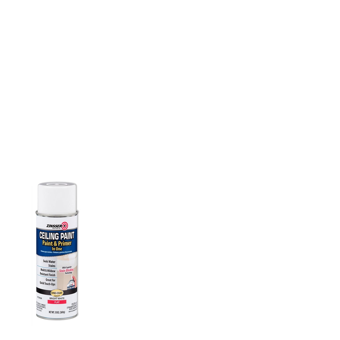6 Pack, White, Zinsser Flat Ceiling Paint and Primer Spray- 13 oz