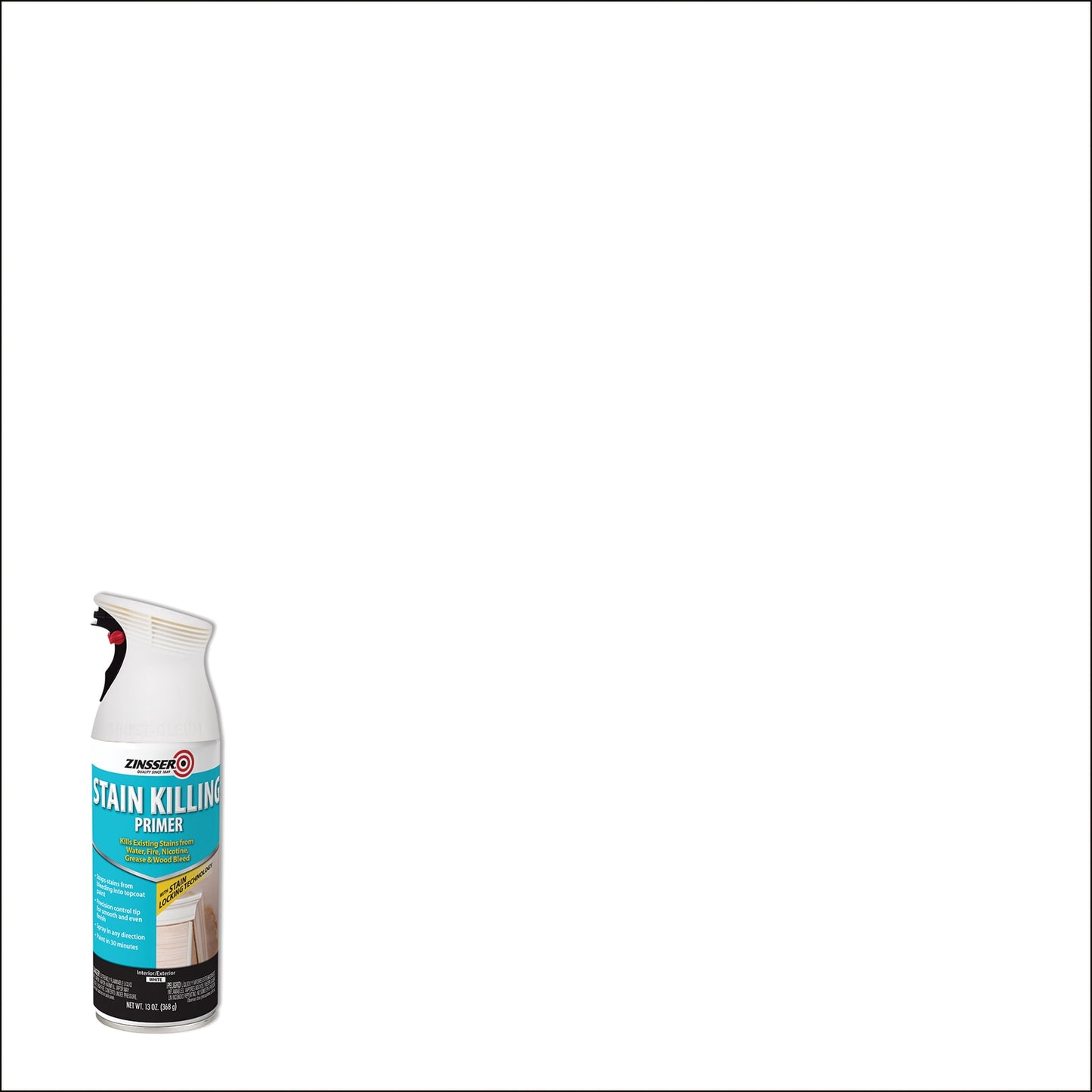 6 Pack, White, Zinsser Stain Killing Flat Primer- 13 oz