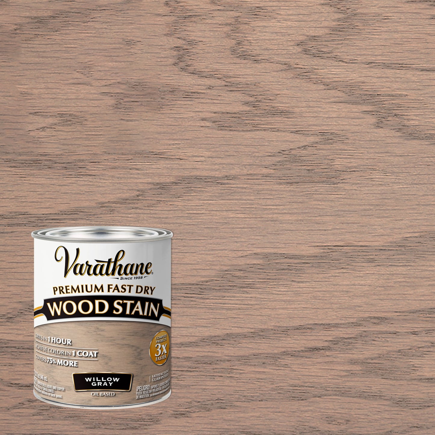 2 Pack, Willow Gray, Varathane Premium Fast Dry Wood Stain-357180, Quart