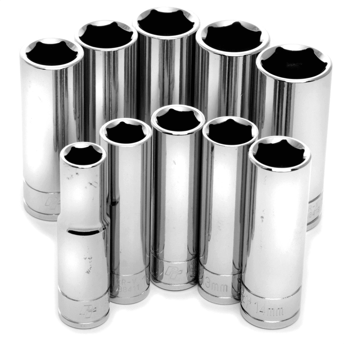 Wilmar Corp. / Performance Tool 10 Piece 3/8" Drive Metric Deep Socket Set
