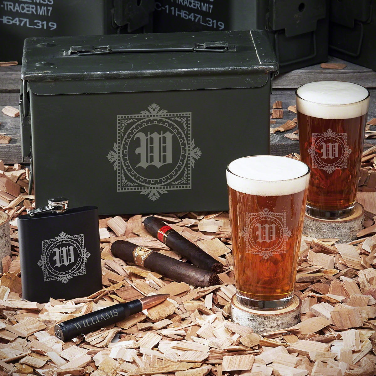 Winchester Custom Ammo Box and Pint Glasses Gift Set