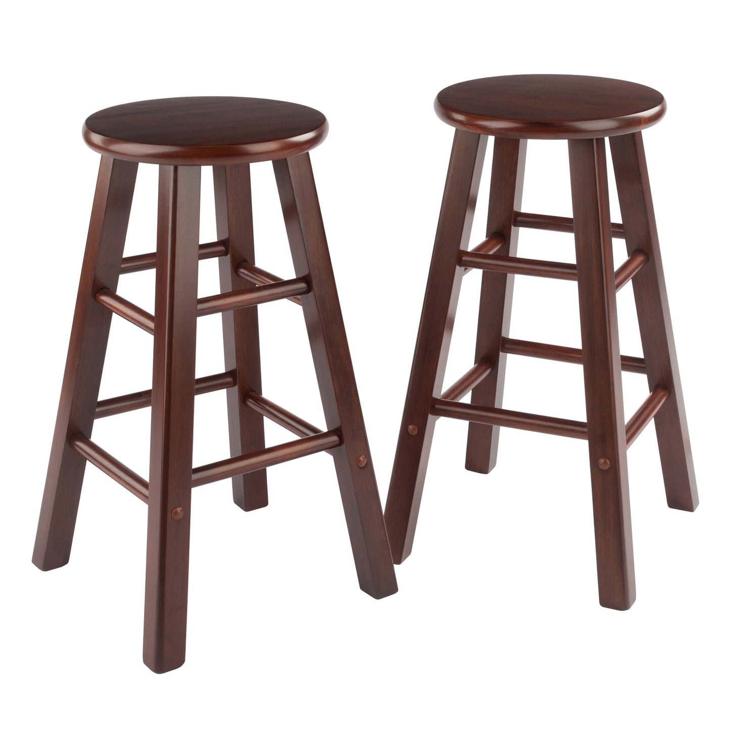 Winsome Wood Element 2-Piece Counter Stools, Walnut Finish