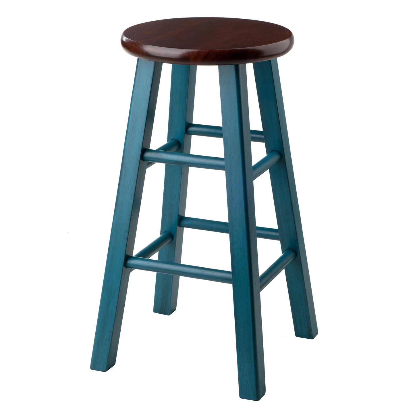 Winsome Ivy 24" Counter Stool, Rustic Teal & Walnut Finish