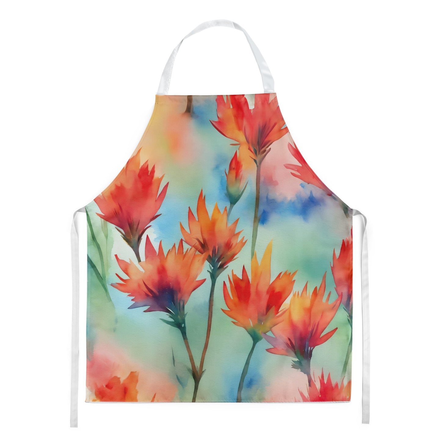 Wyoming Indian Paintbrush in Watercolor Apron 27 in x 30 in