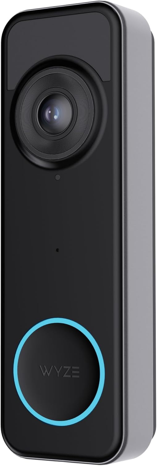 Wyze Battery Video Doorbell with 1536x1536 HD, Wireless/Wired Security Camera, Color Night Vision and Two-Way Audio