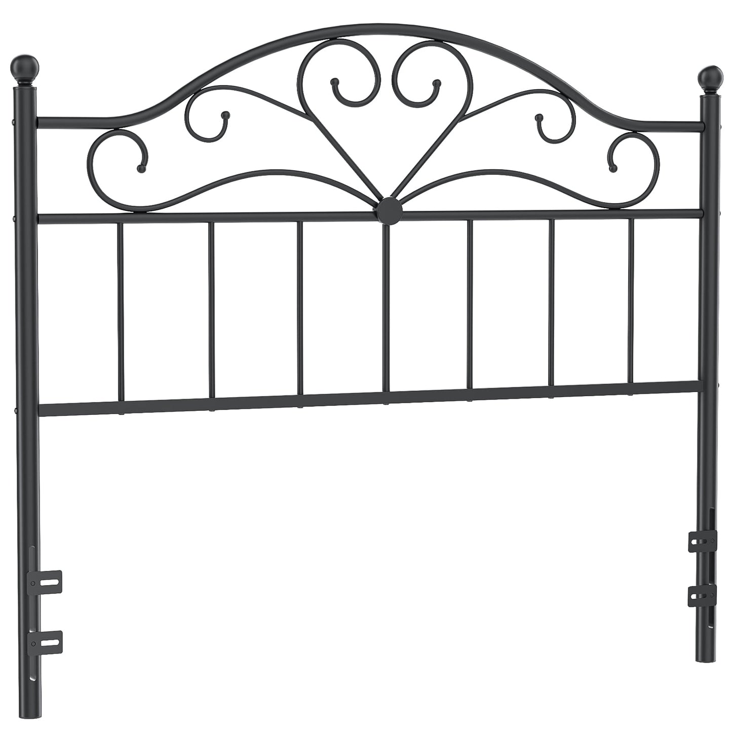 Yoneston Vintage Metal Queen Headboard with 3-Level Height Adjustment for Queen Bed Frame, Black