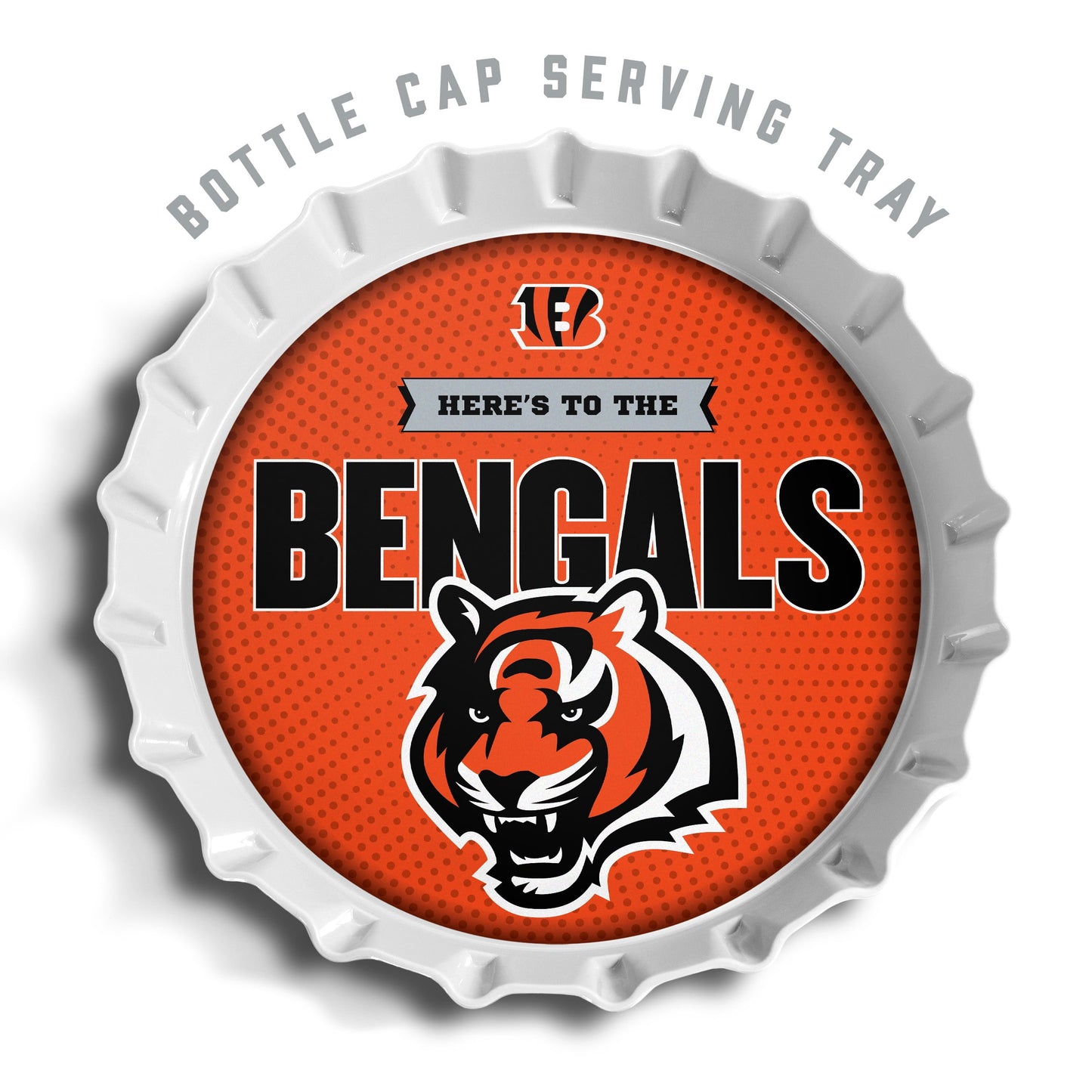 YouTheFan NFL Cincinnati Bengals Bottle Cap Serving Tray