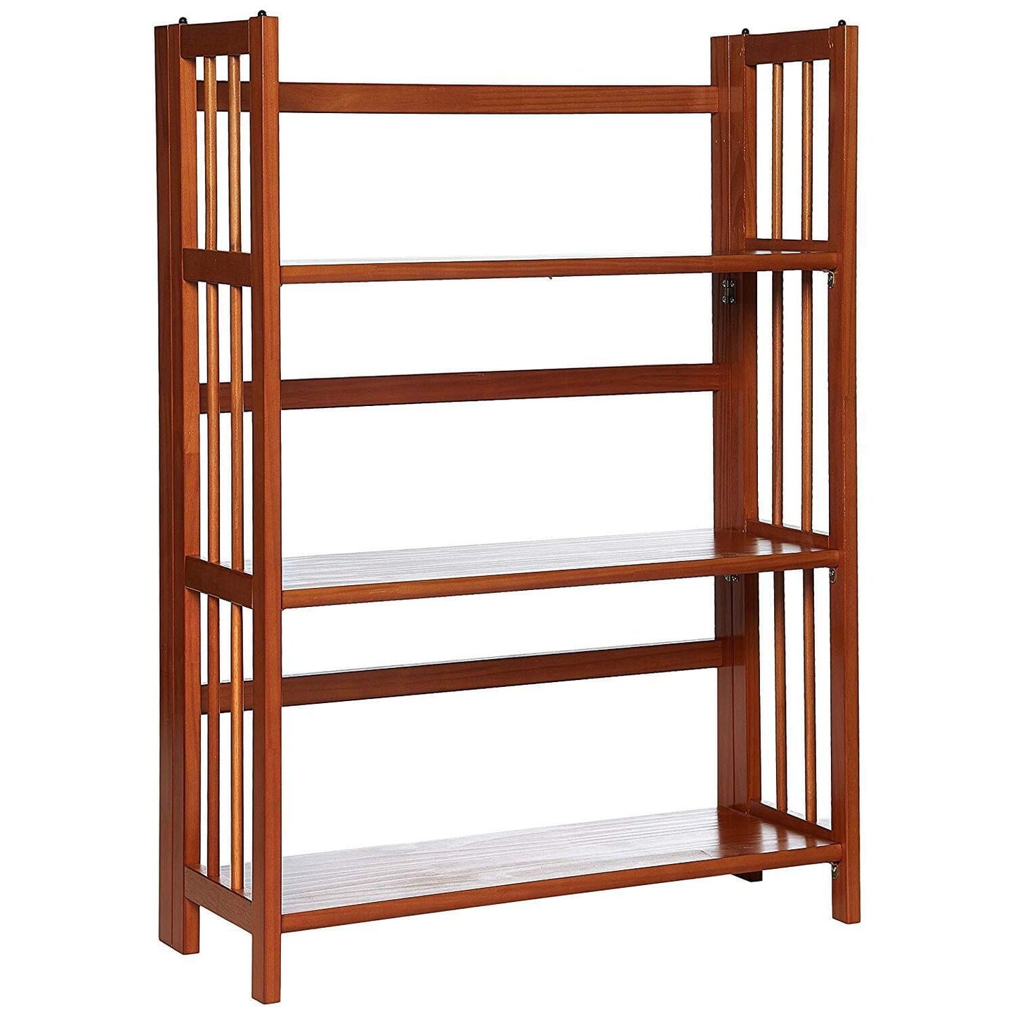 3-Shelf Folding Stackable Bookcase 27.5" Wide-Honey Oak
