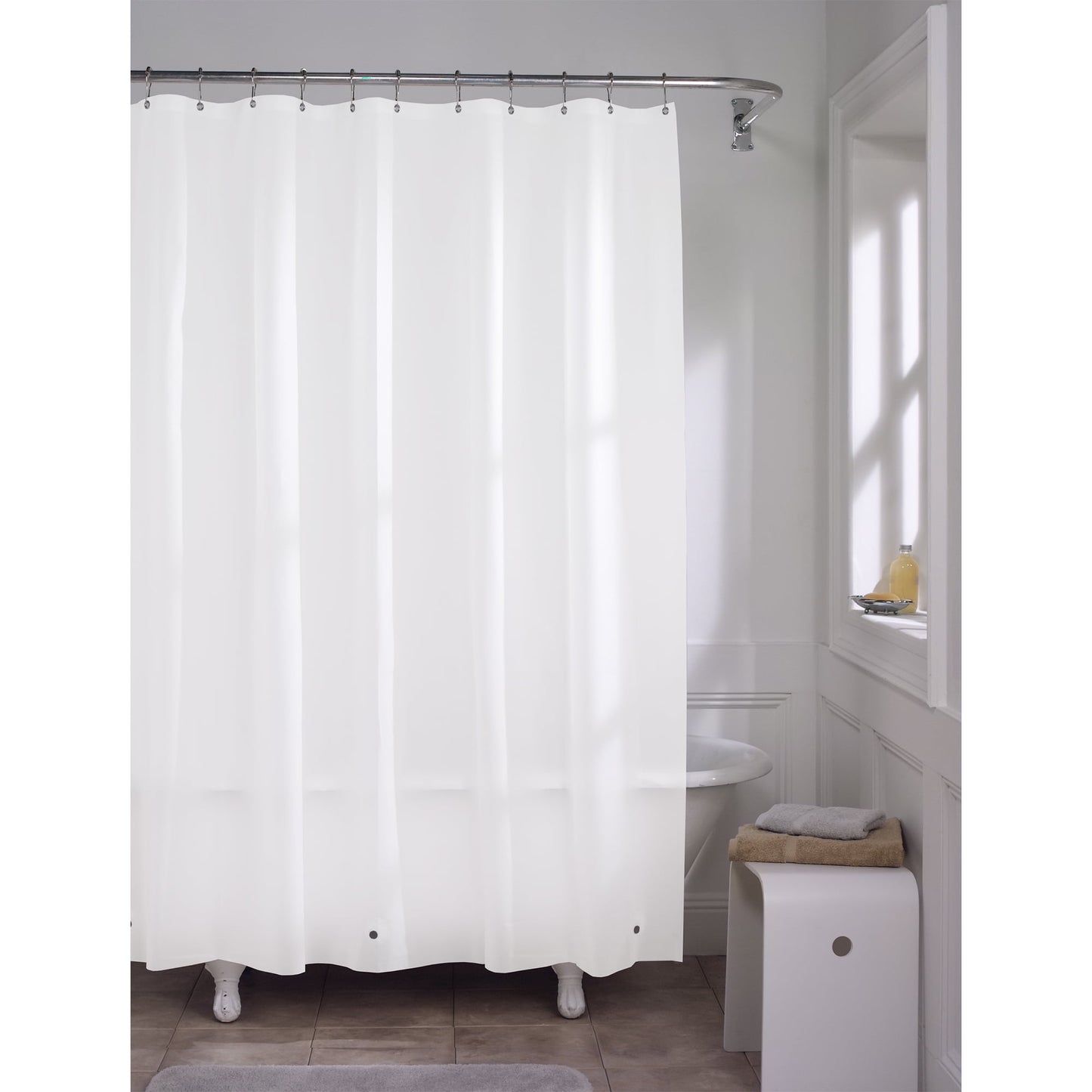 Zenna Home 8-Gauge Heavyweight EVA Shower Liner with Rustproof Metal Grommets, White