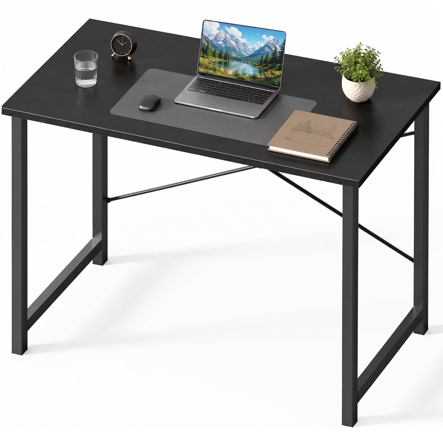 edx 40 inch Computer Desk Modern Writing Desk, Industrial Office Desk, Office Table for Small Spaces,Sturdy Laptop Table for Home Office, Black