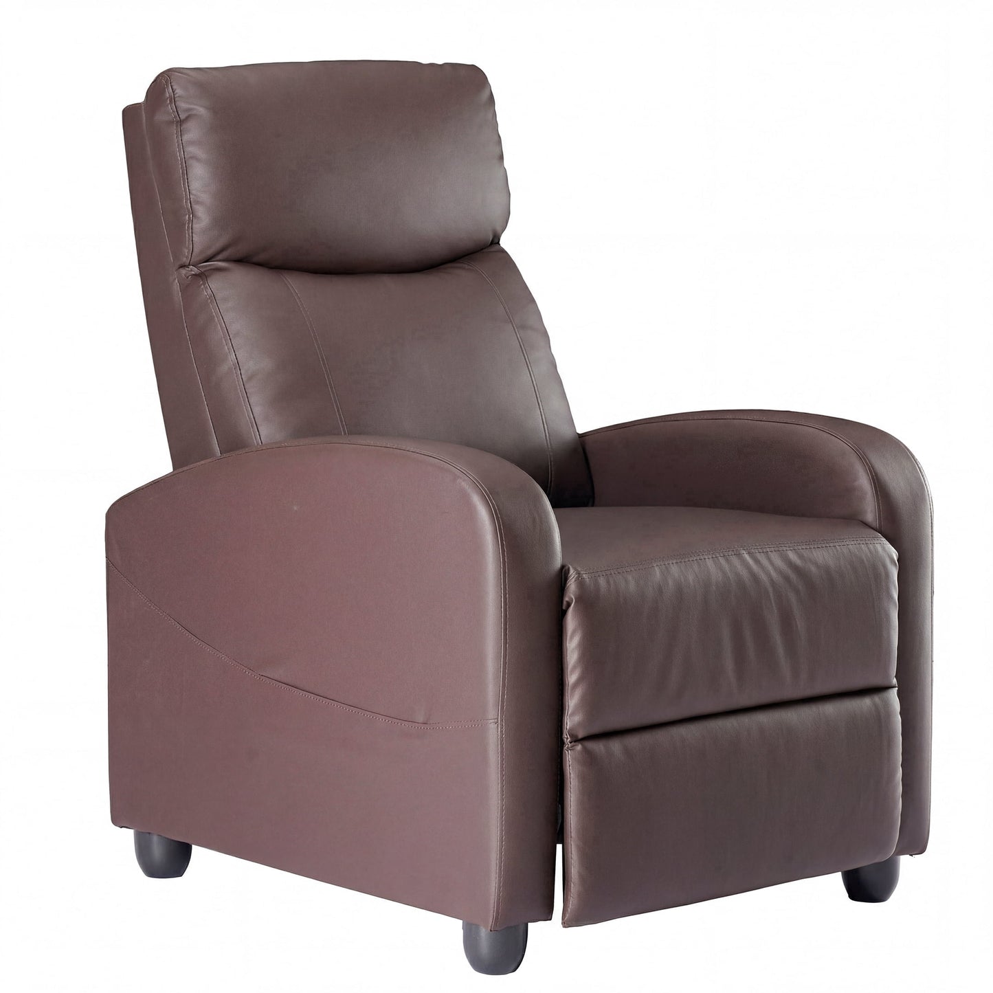 edx Adjustable Recliner Chair Sofa, Single Sofa with Padded Seat, Home Theater Seating for Living Room, Brown