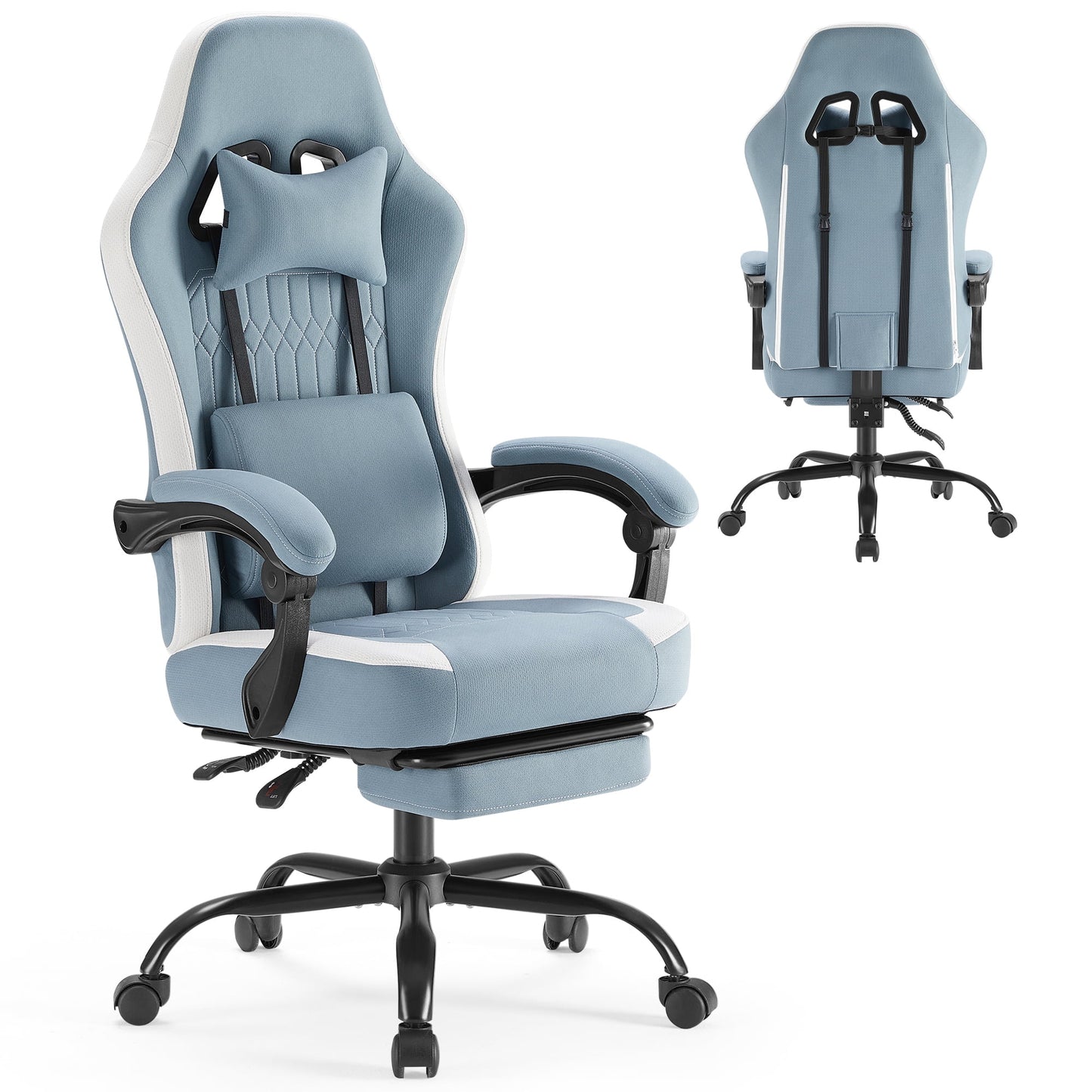 edx Gaming Chair, Office Chair High Back Computer Chair Executive Ergonomic Adjustable Swivel Task Chair, Blue