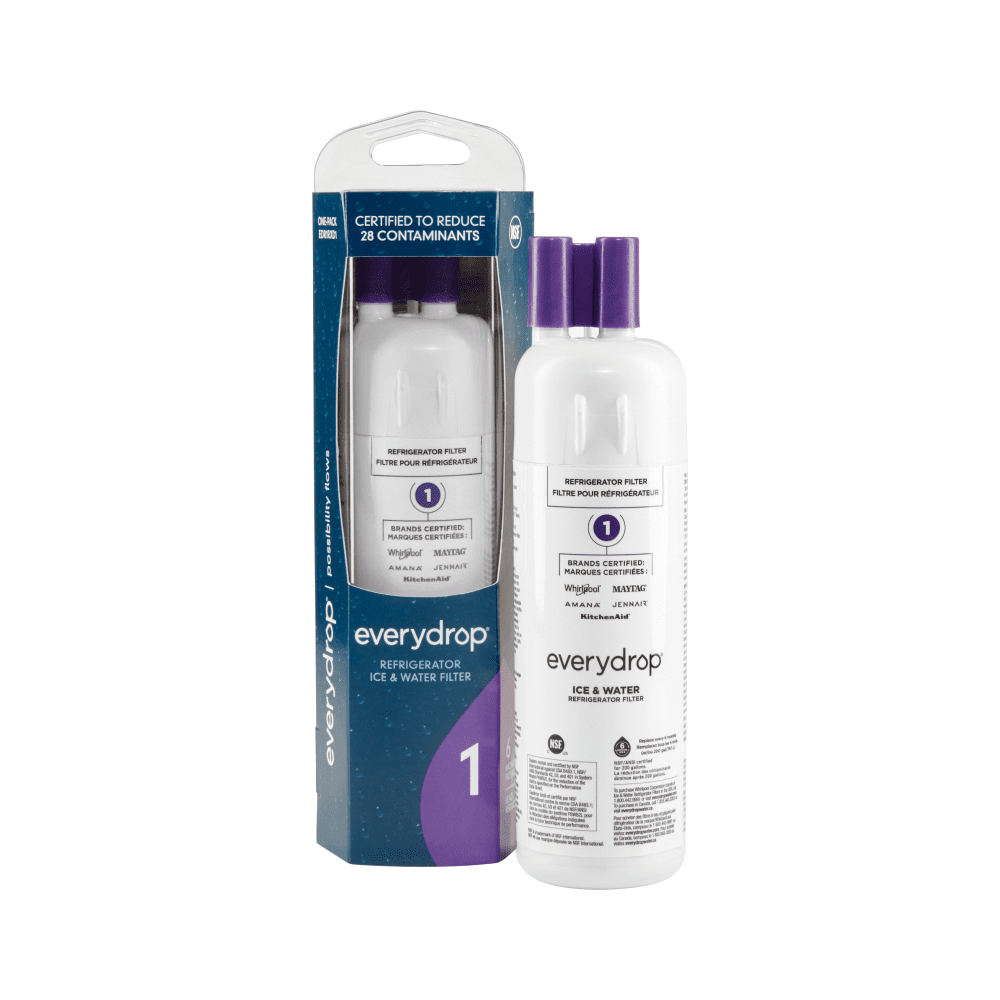 Everydrop by Whirlpool Ice and Water Refrigerator Filter 1, EDR1RXD1, Single-Pack, Purple