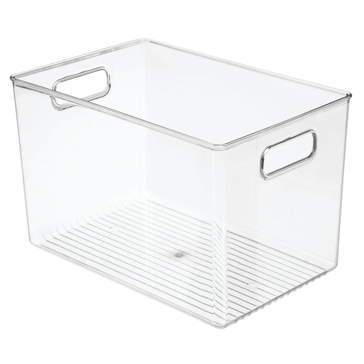 iDesign Plastic Kitchen Cabinet Organizing Bin, 12" L X 8" W, Clear