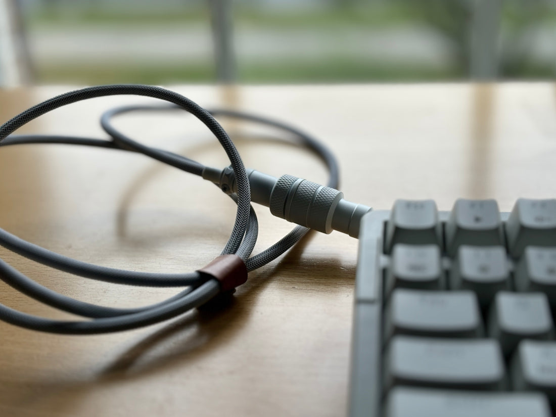 A close up of a keyboard and a mouse