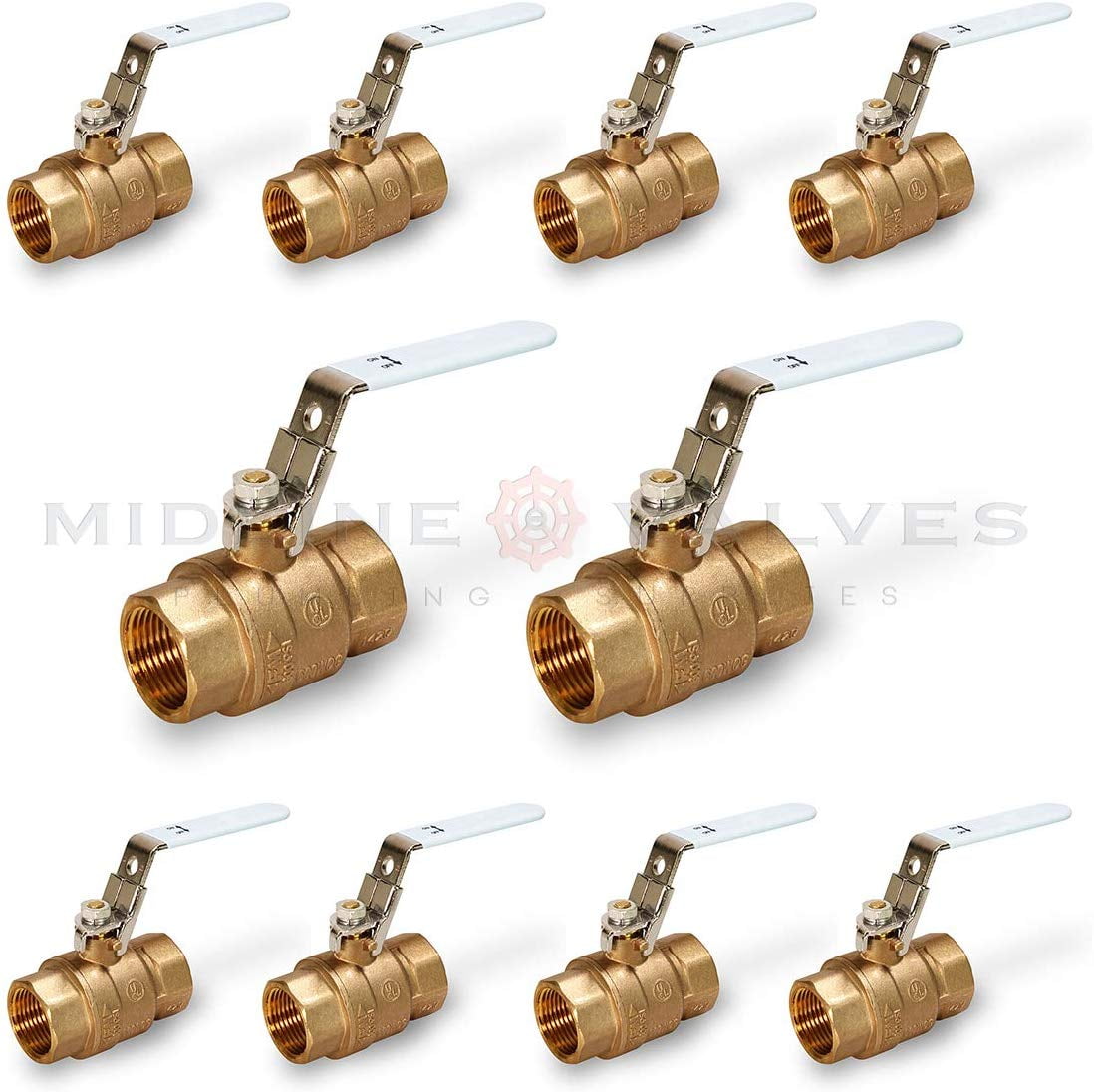 1/2 in. SWT x 1/2 in. SWT Premium Brass Full Port Ball Valve with Lock Handle (10 Pack)