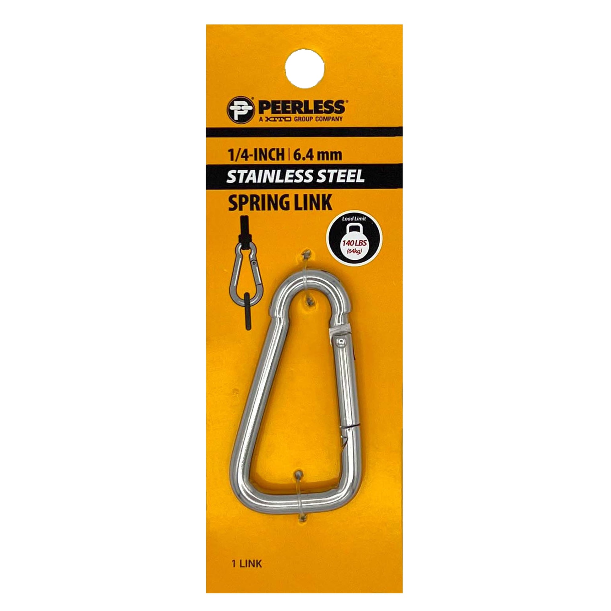 EslabÃ³n de Resorte de Acero Inoxidable de 1/4", Peerless Chain Company, #4731439JS