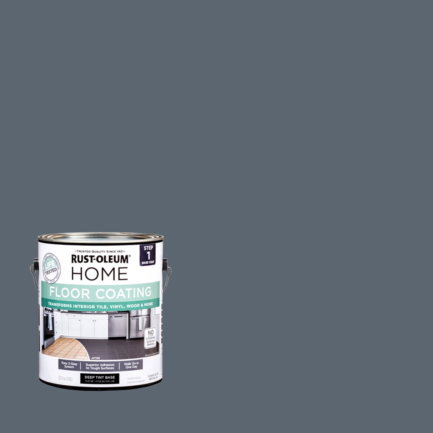 Rust-Oleum Home Gunmetal Interior Floor Coating Base Coat-363163T, Gallon