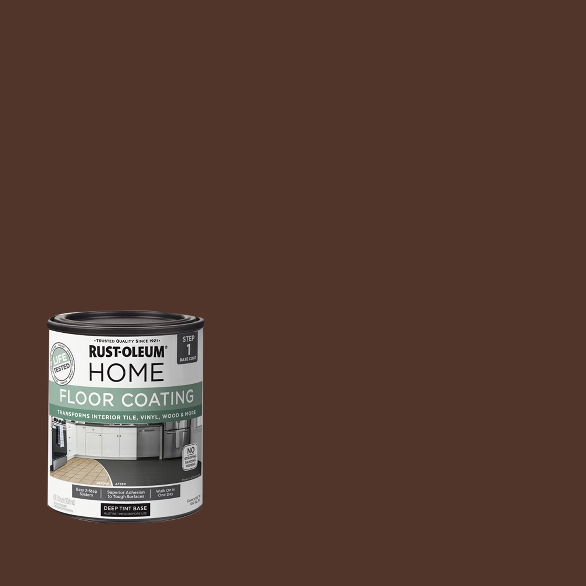 Rust-Oleum Home Cocoa Interior Floor Coating Base Coat-363128T, Quart