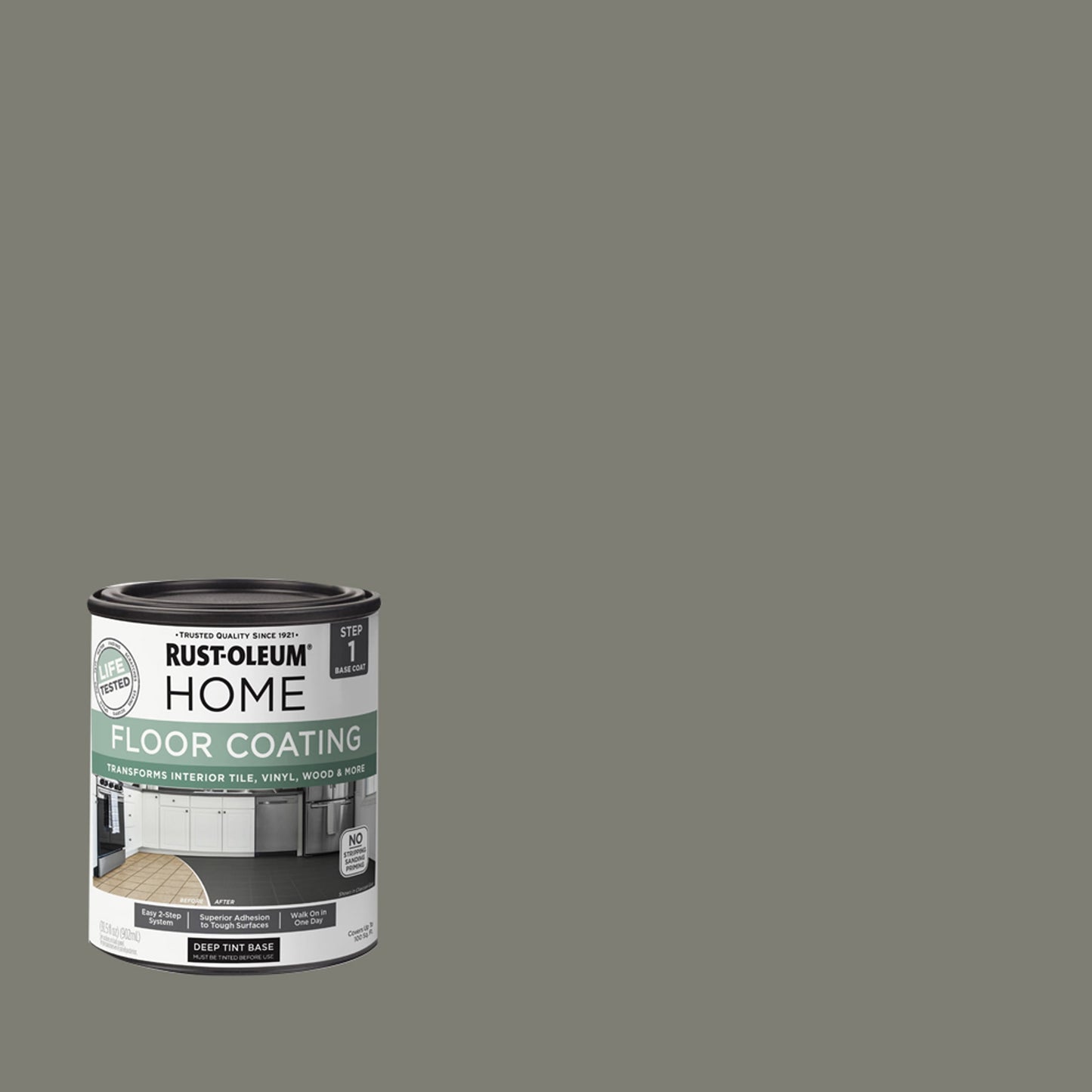 Rust-Oleum Home Olive Green Interior Floor Coating Base Coat-363136T, Quart