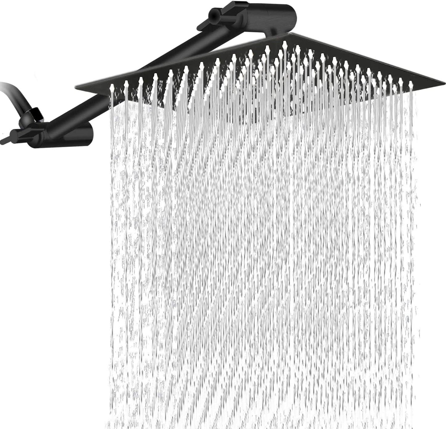 10" Square Rainfall & High Pressure Stainless Steel Bath Shower head Matte Black