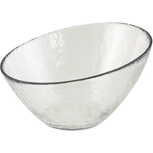 10 Strawberry Street Hammered Glass 7.25" Angled Bowls, Set of 6, Clear