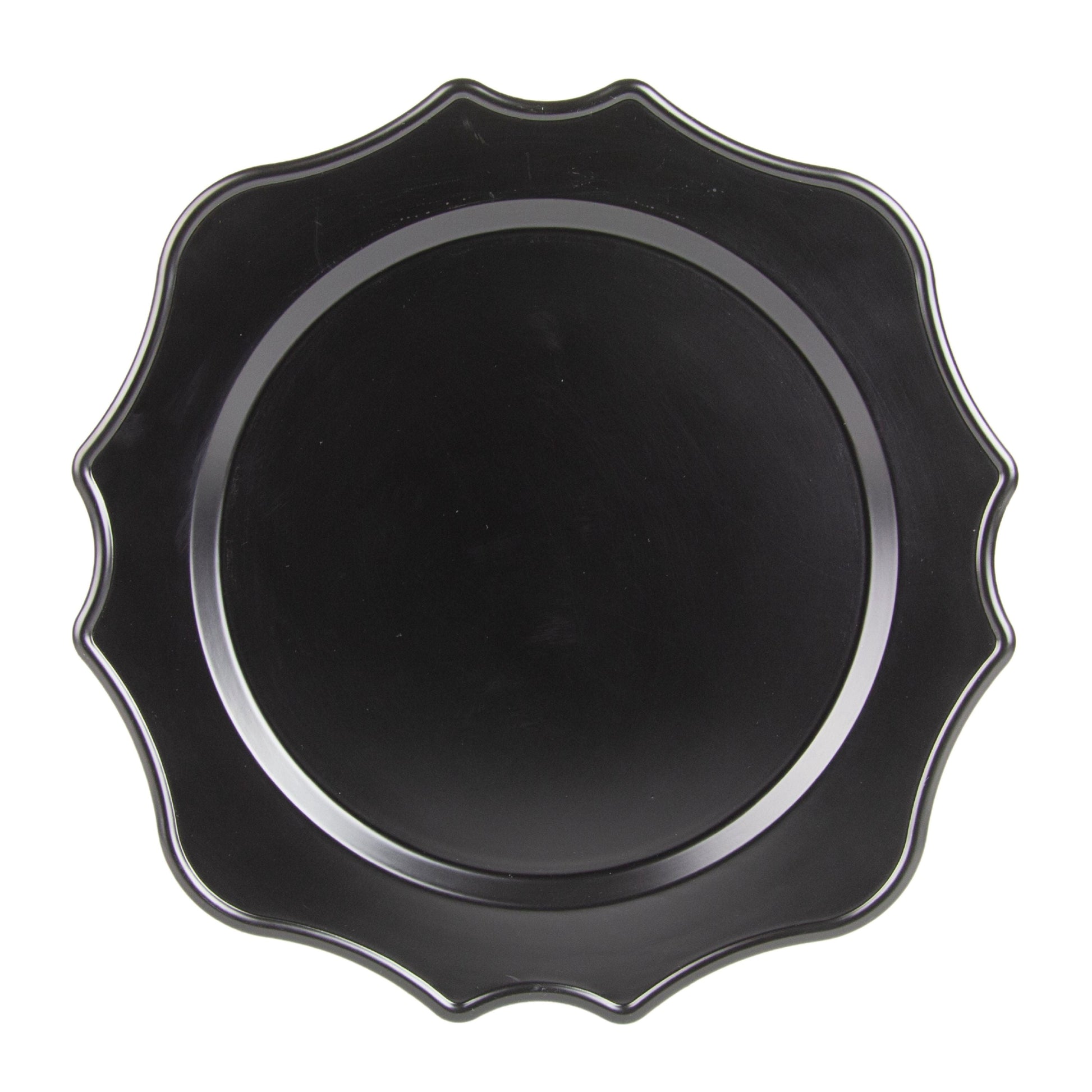 10 Strawberry Street Matte Black Fran 13" Round Lacquer Charger, Set of 12