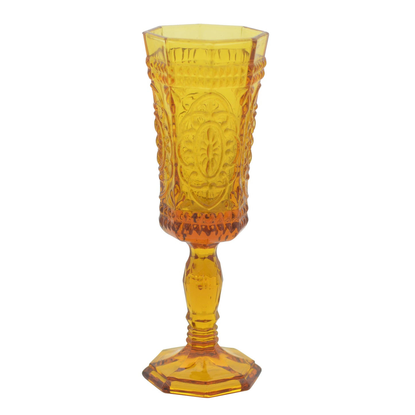10 Strawberry Street Vatican 4 oz Champagne Flute, Set of 6, Amber Glass