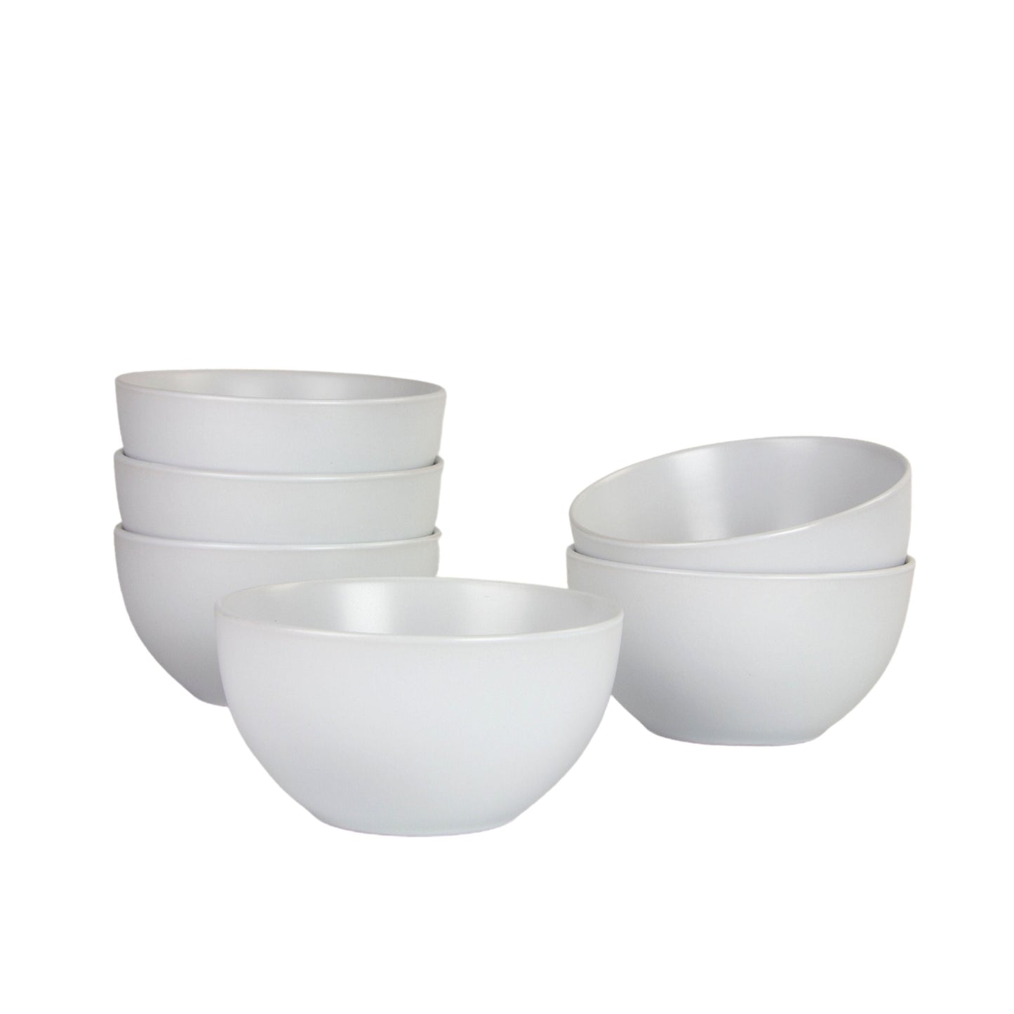 10 Strawberry Street Wazee Matte 5.5"/20oz Cereal Bowl, Set of 6, White