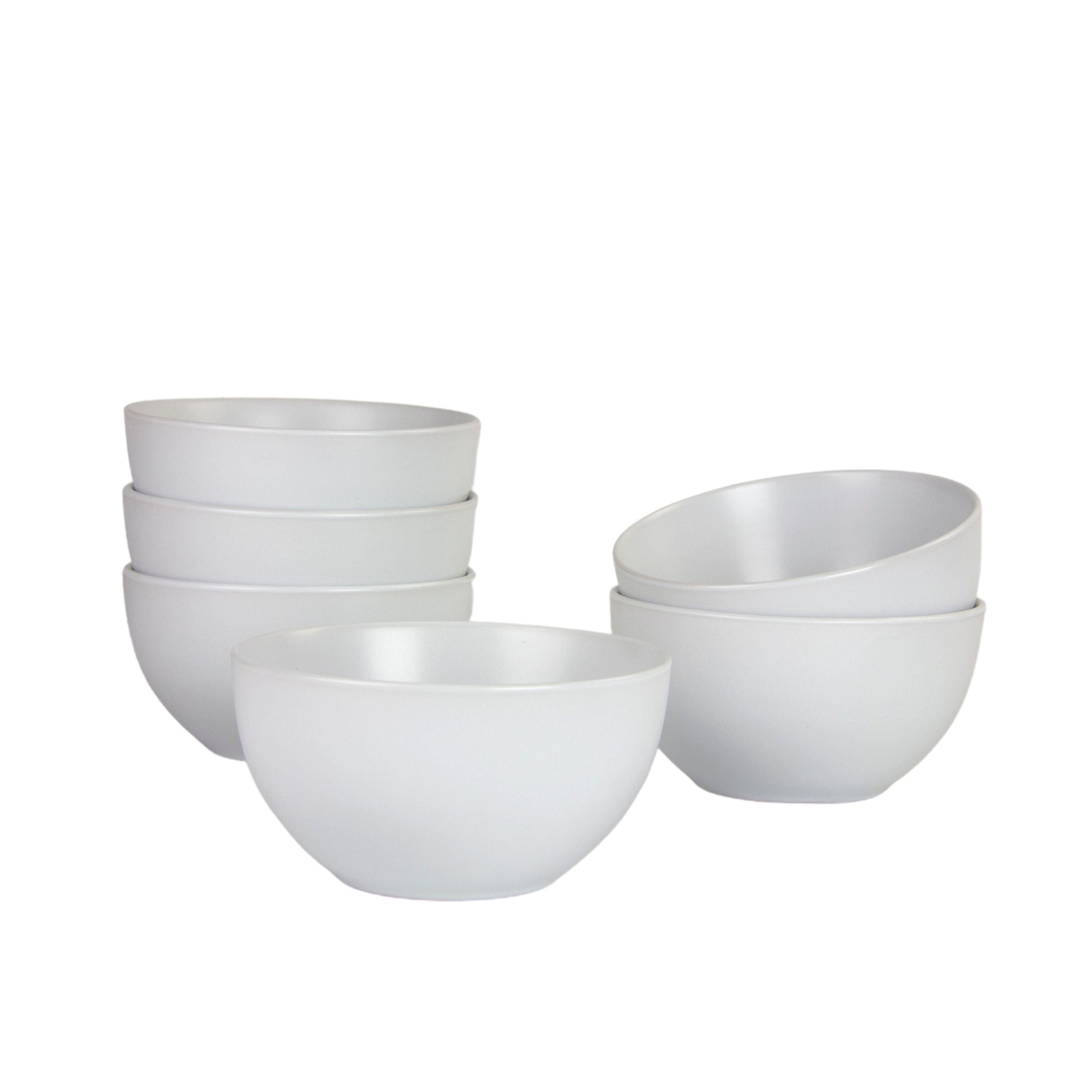 10 Strawberry Street Wazee Matte 5.5"/20oz Cereal Bowl, Set of 6, White