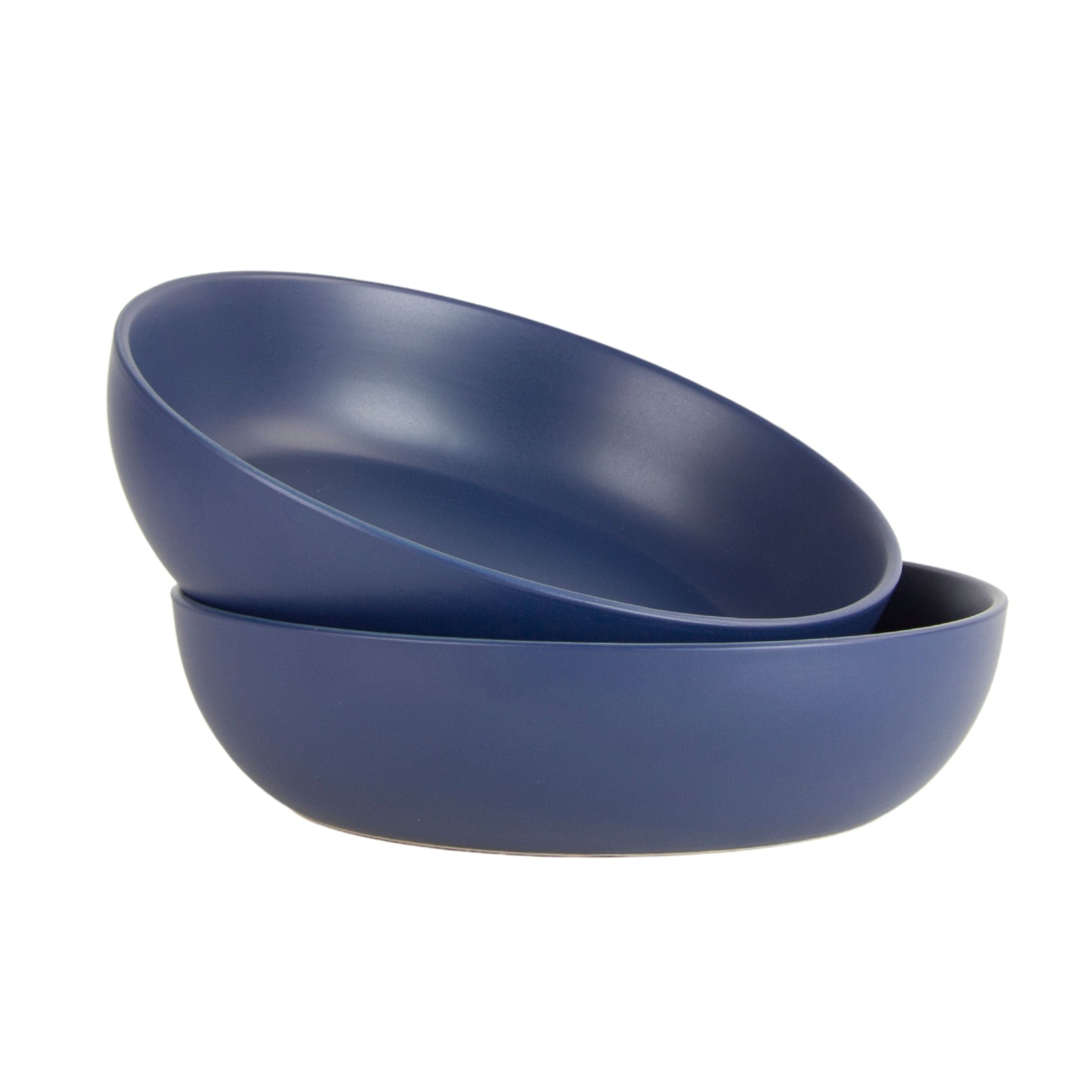 10 Strawberry Street Wazee Matte 9"/48oz Serving Bowl, Set of 2, Midnight Blue