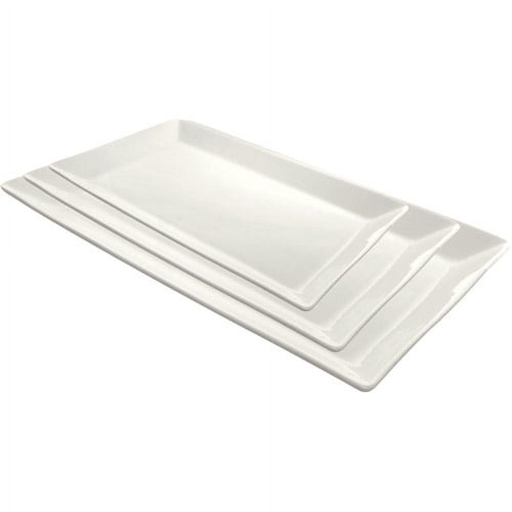 10 Strawberry Street Whittier Elite Platter, Set of 3, White