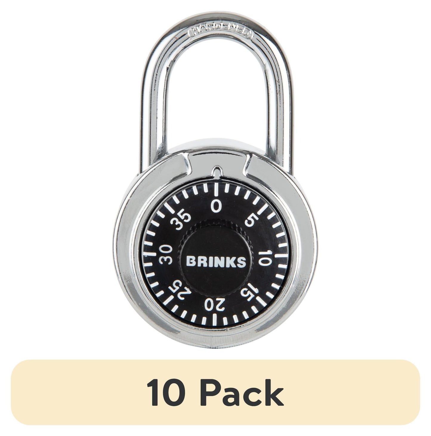 (10 pack) Brinks 50mm Steel Dial Combination Padlock with 1in Shackle