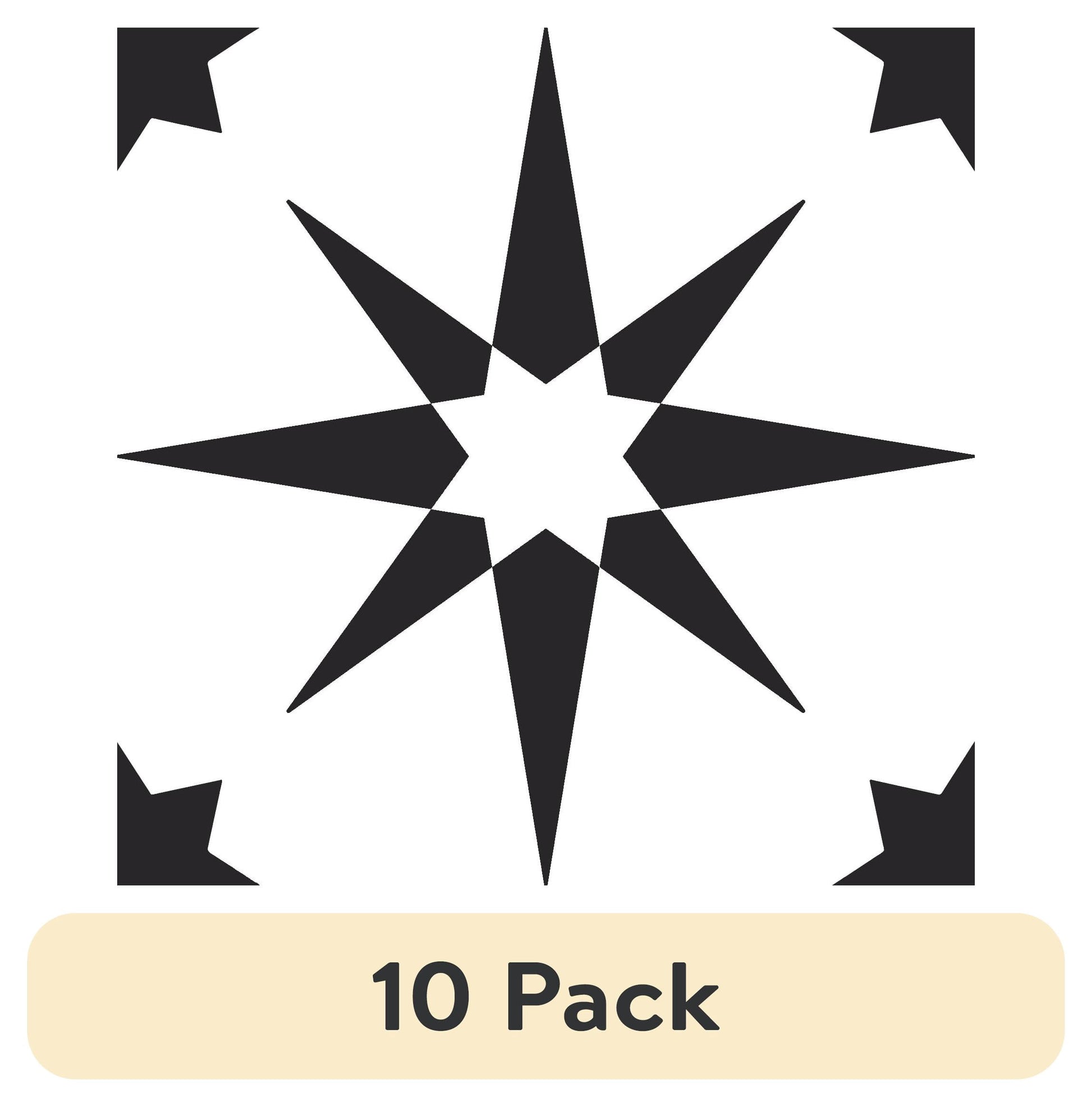(10 pack) FloorPops Virgin Vinyl Black FP2948 Altair Peel & Stick Floor Tiles