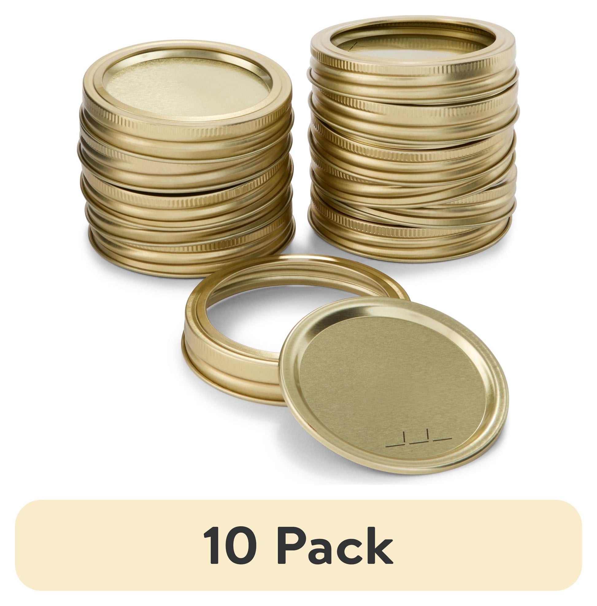 (10 pack) Mainstays 12-Pack Canning Jar Lids and Rings - Wide Mouth, Two-Piece Wide Mouth Mason Jar Lids with Bands for Canning and Preserving, Fits All Brands Wide Mouth Mason Jars