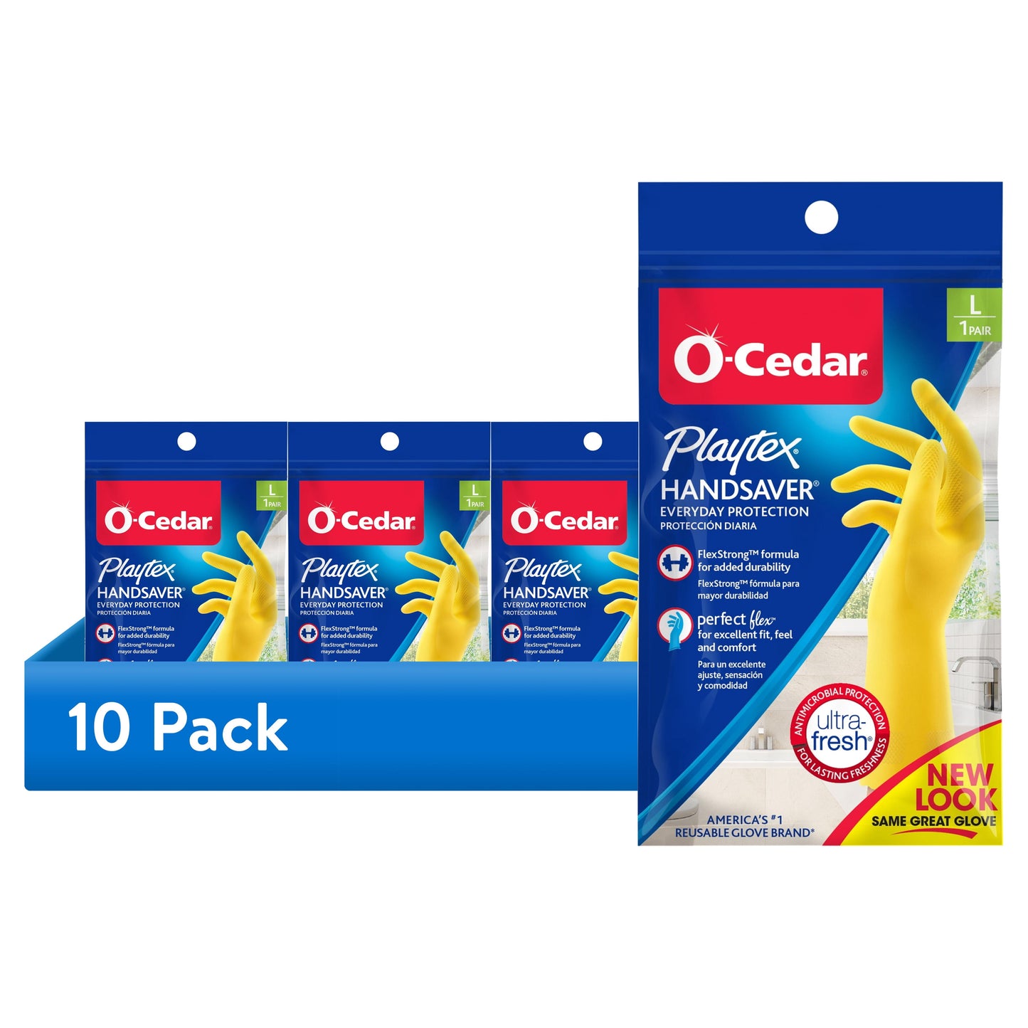 (3 pack) O-Cedar PlaytexÂ® Handsaver Gloves, Reusable Cleaning Gloves, Large, 1 Pair