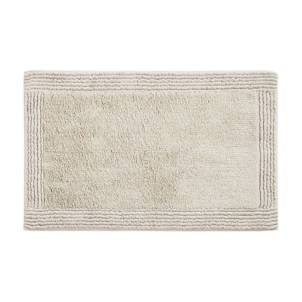 100% Cotton Tufted 3000 GSM Reversible Bath Rug 21x34 Inches Natural, Luxury Plush High Pile Bathroom Rug, Machine Washable Shower Mat for Bathroom
