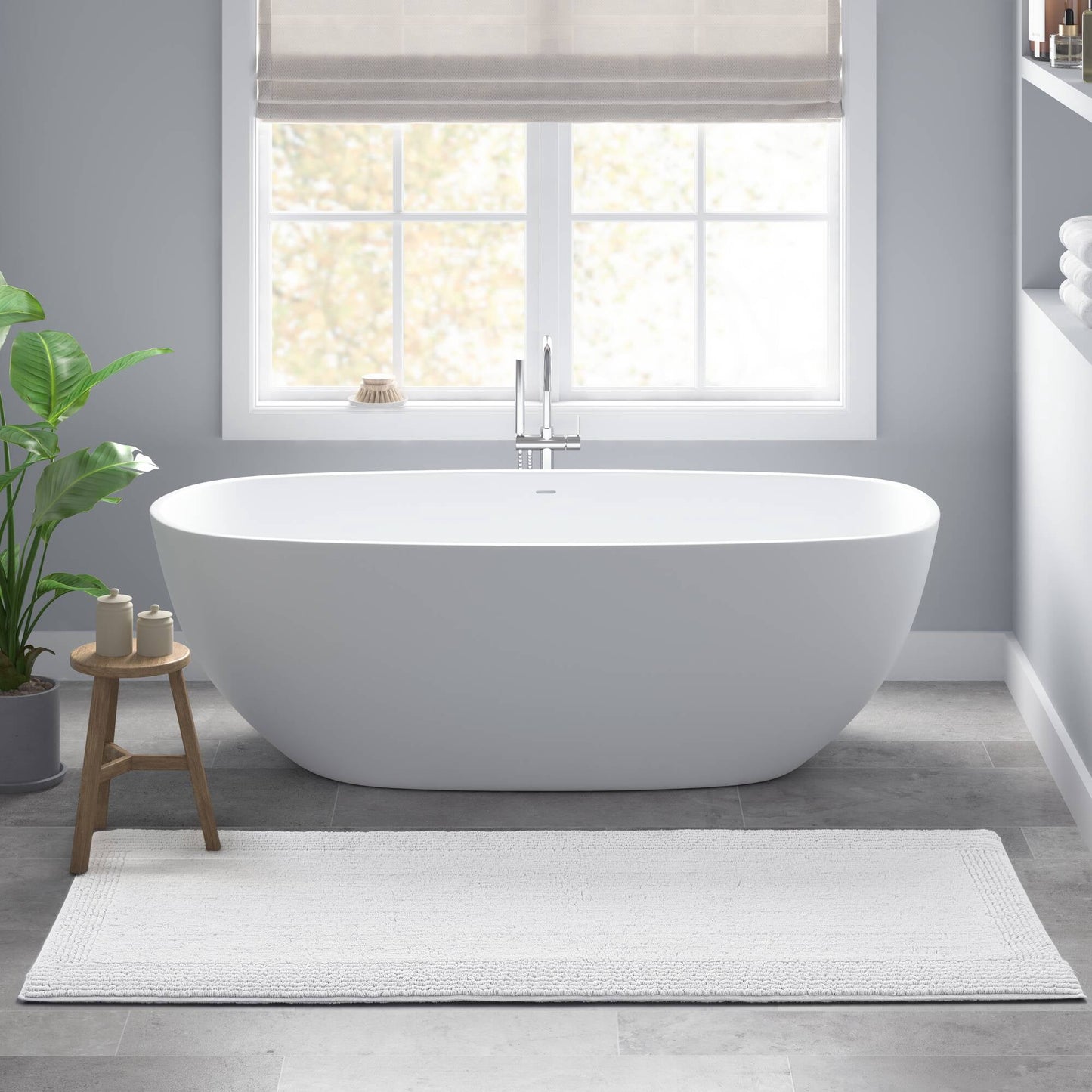 100% Cotton Tufted 3000 GSM Reversible Bath Rug 24x60" White Ultra Plush Dense Machine Washable Long Bathroom Rug Runner